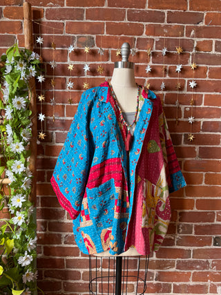OOAK Winter Collection - Upcycled Jimi Hendrix Inspired Vintage Kantha Jacket