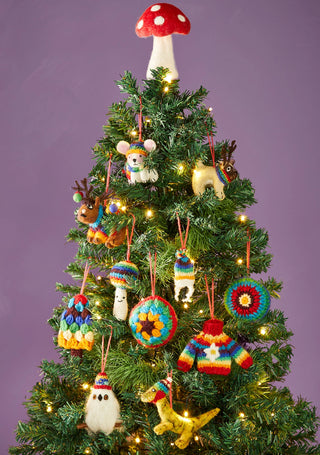 Rainbow Knitted Wool Sweater Ornament- Fair Trade Made