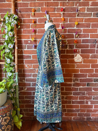Pink Floyd Inspired Long Tapestry Robe Kimono w/ Pockets + Belt - Fair Trade Made