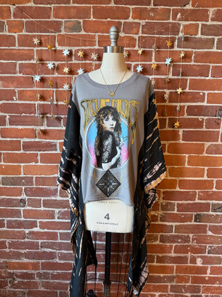 Upcycled Stevie Nicks Prism Tie Dye Hybrid Hi Lo Top