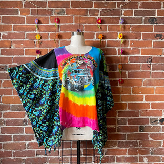 Upcycled Grateful Dead Inspired  Poncho Top