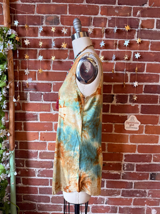 OOAK Winter Collection - Callisto Tie Dye Kantha Crescent Moon Tank Top - Multiple Sizes Available