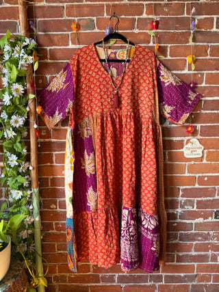 Coffee In The Morning Kantha Dress - Fits up to 3X