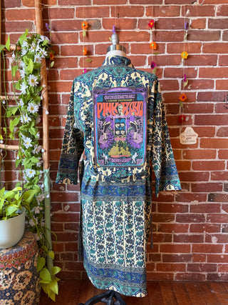 Pink Floyd Inspired Long Tapestry Robe Kimono w/ Pockets + Belt - Fair Trade Made
