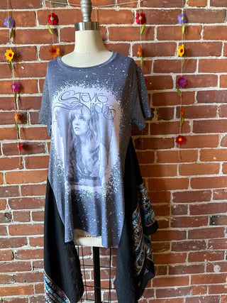 Upcycled Stevie Nicks Flowy Embroidered Hybrid Top