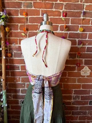 Size 14-20 In Bloom Reversible Kantha Halter Top - 100% Cotton - Fair Trade Made