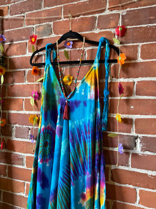 Oh So Flowy Festival Season Tie Dye Jumpsuit Fits up to 2X - Multiple Colors