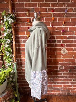 OOAK Autumn Collection- Upcycled Grateful Dead Inspired Sleeve Hoodie Size XL