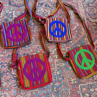 Mystery Rainbow Peace Sign Ikat Purse - Fair Trade Made- Final Sale
