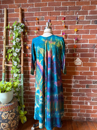 Oh So Flowy Tie Dye Long Sleeve Dress - Fair Trade Made