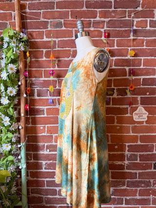 OOAK Spring Collection - Size Small-Medium Callisto Kantha Crescent Moon Tank Top Dress