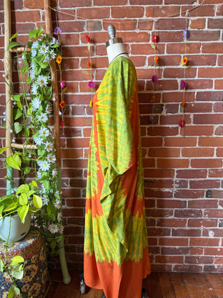 Laila Autumn Spiral Tie Dye Kaftan Dress