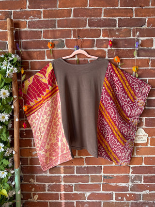 OOAK Autumn Collection- Upcycled  Poncho Tee