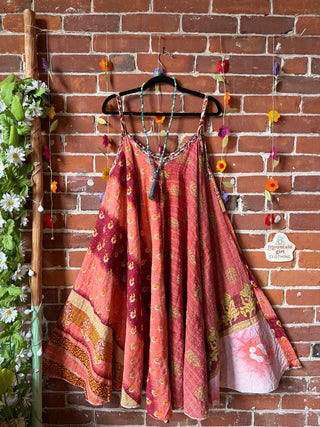 Coffee In The Morning Midi Kantha Summer Dress With Pockets - Fits up to 2X