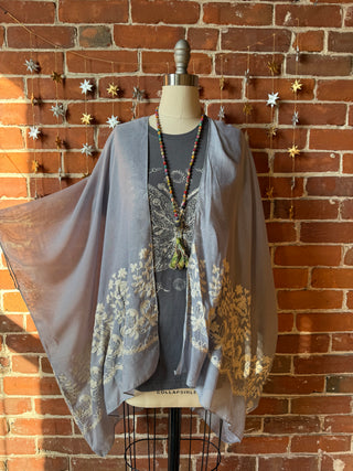 Periwinkle Embroidered Boho Kimono Layer