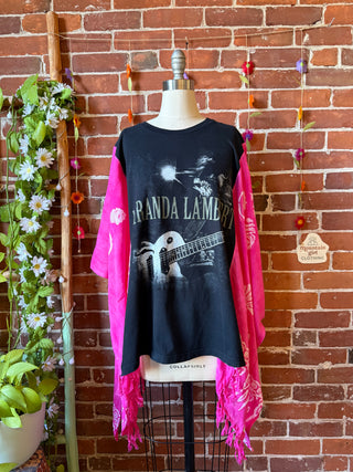 OOAK Autumn Collection- Upcycled Miranda Lambert Inspired Tie Dye Poncho Tee