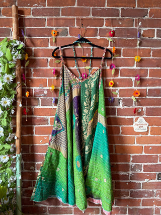 Coffee In The Morning Midi Kantha Summer Dress With Pockets - Fits up to 2X