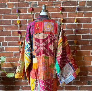 Solstice Reversible Kantha Kimono Patchwork Jacket