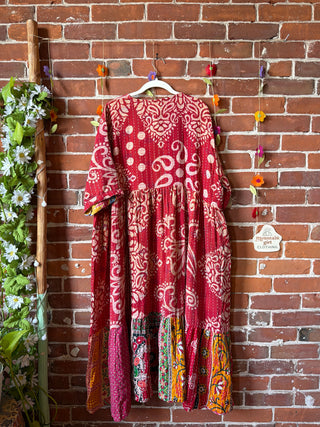Coffee In The Morning Kantha Dress - Fits up to 3X