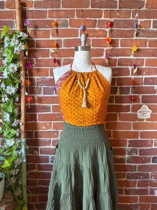 Size 0-12 In Bloom Reversible Kantha Halter Top