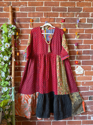 Coffee In The Morning Kantha Dress - Fits up to 3X