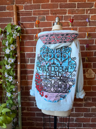 OOAK Autumn Collection- Upcycled Grateful Dead Inspired Hoodie Size XL