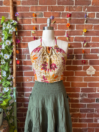 Size 0-12 In Bloom Reversible Kantha Halter Top