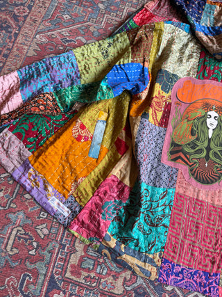 Billy Strings Inspired Kantha Patchwork Hooded Jacket