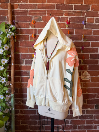 OOAK Autumn Collection - Stevie Nicks Inspired Good Vibes Artisan Bloom Floral Hoodie Sweatshirt