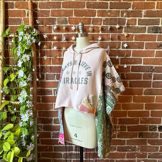 OOAK Autumn Collection- Upcycled Miracles Hi Lo Kantha Hoodie Poncho