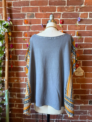 OOAK Autumn Collection- Upcycled AC/DC Inspired Poncho Tee