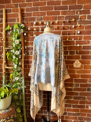 Pearl Classic Rock Tie Dye Boho Hi Lo Poncho Top