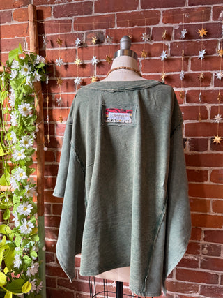 OOAK Autumn Collection - Upcycled Flower Patchwork Poncho Style Top 🌼