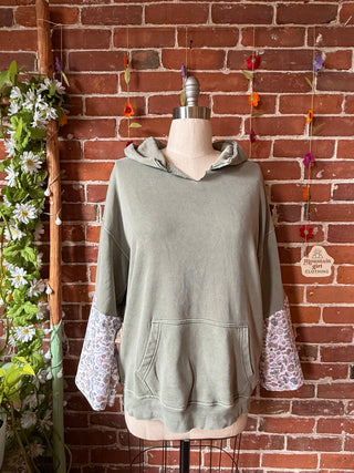 OOAK Autumn Collection- Upcycled Grateful Dead Inspired Sleeve Hoodie Size XL