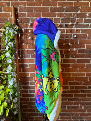 OOAK Autumn Collection- Grateful Dead Inspired Tie Dye Fleece Hooded Jacket