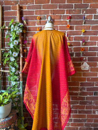 Summer Dreams 100% Silk Poncho Robe- Fair Trade Made