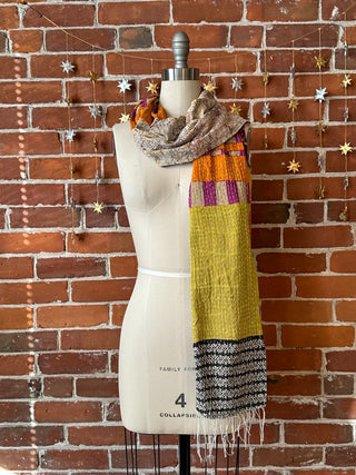 One of A Kind Upcycled Kantha Scarf