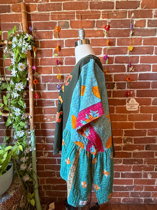 OOAK Autumn Collection- Upcycled  Poncho Tee