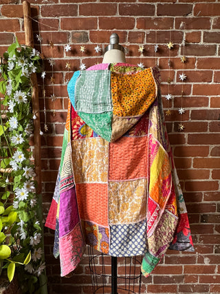 Oversized Juniper Kantha Patchwork Hoodie