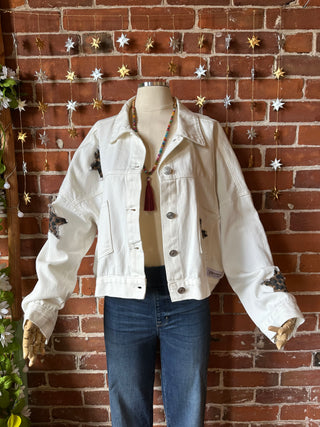 OOAK Autumn Collection - Size Medium Upcycled Nirvana Inspired Patchwork Star Jacket