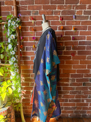 OOAK Autumn Collection- Upcycled Fleetwood Mac Hi Lo Kantha Sweatshirt