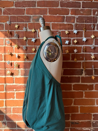 Organic Cotton Dark Turquoise Wrap Halter Tank