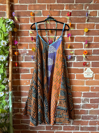 Coffee In The Morning Midi Kantha Summer Dress With Pockets - Fits up to 2X