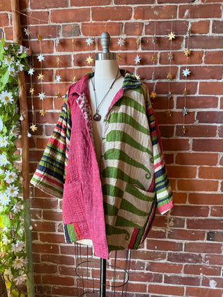 OOAK Autumn Collection - Upcycled Grateful Dead Inspired Boho Vintage Kantha Jacket