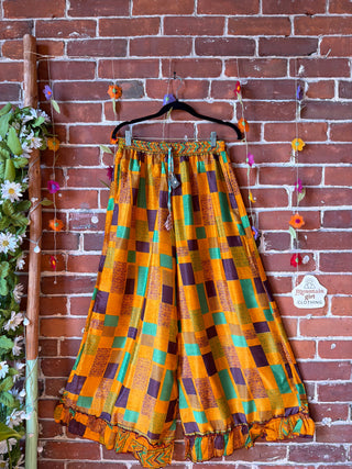 Festival Drift Wide Leg Recycled Sari Lounge Pants - Size 0-12 - Fair Trade Made