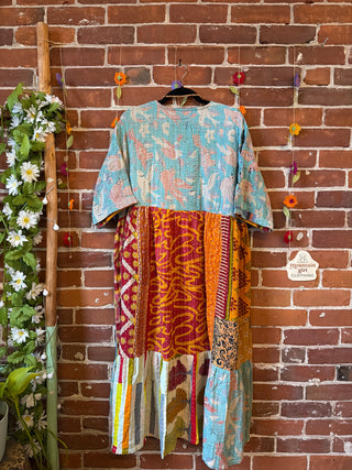 Coffee In The Morning Kantha Dress - Fits up to 3X