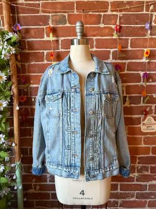 OOAK Autumn Collection - Size Medium Upcycled Patchwork Quilt Denim Jacket