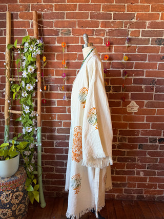 Spirit of Summer 100% Cotton Bell Sleeve Kimono Robe  - Fair Trade Made