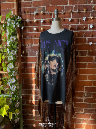 Stevie Silver Springs Hybrid Paisley Boho Print Hi Lo Poncho Top