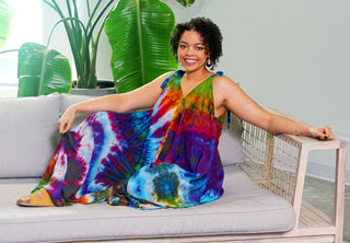 Oh So Flowy Festival Season Tie Dye Jumpsuit Fits up to 2X - Multiple Colors